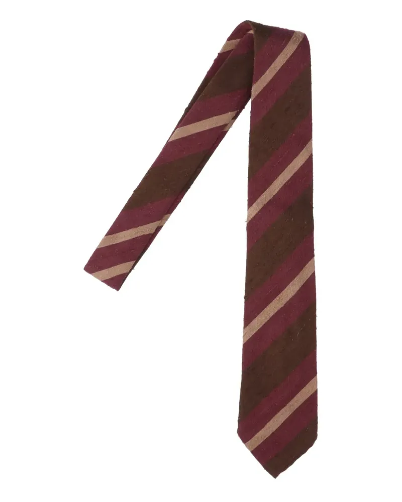 Finamore 1925 Gestreifte Krawatte - Rot Rot