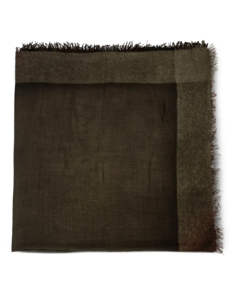 Faliero Sarti fringed colour block scarf - Braun Braun