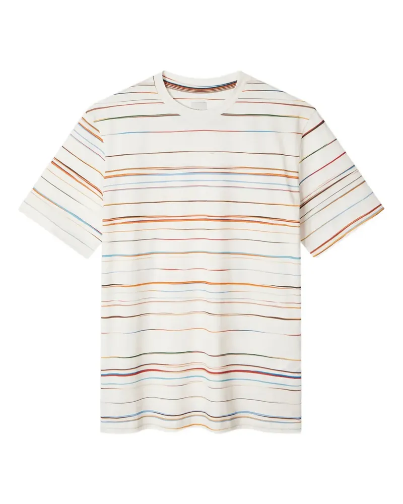Paul Smith Gestreiftes T-Shirt - Weiß Weiß