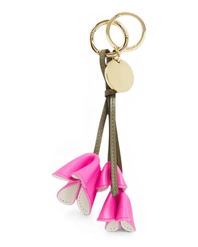 Lancel Tutti Fleuri floral-pendant keyring - Rosa Rosa