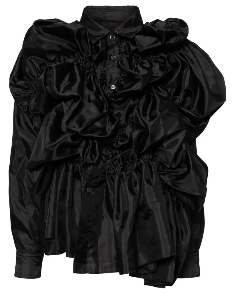 Comme des Garçons Gerafftes Hemd - Schwarz Schwarz