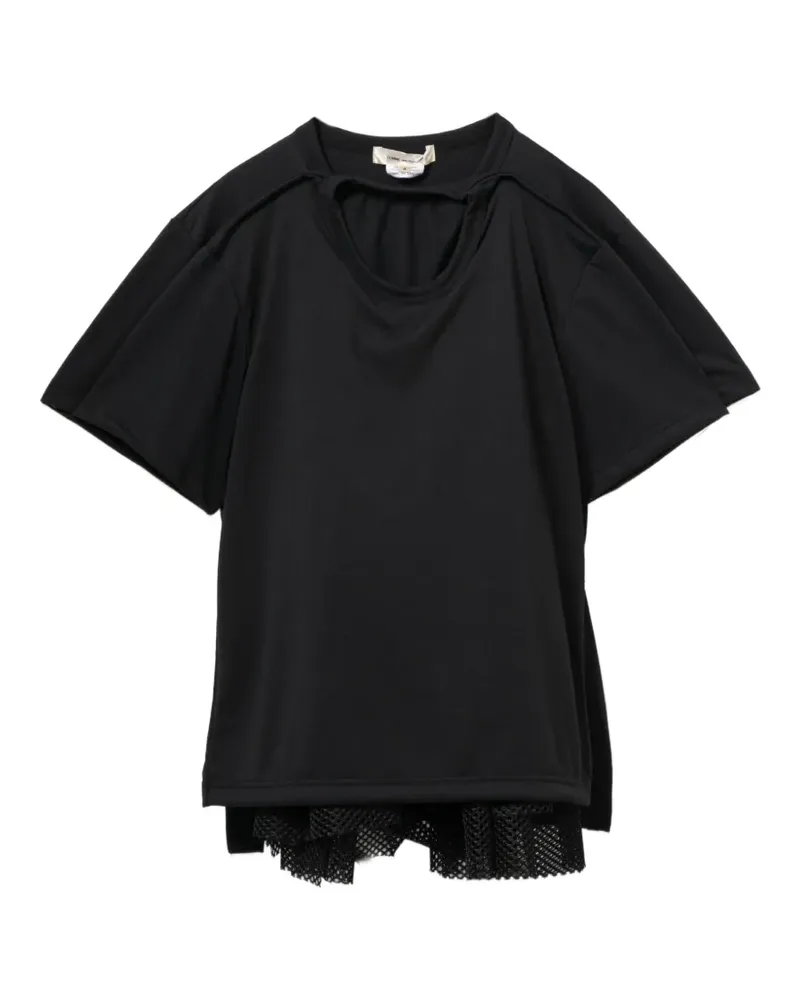 Comme des Garçons T-Shirt mit Cut-Outs - Schwarz Schwarz