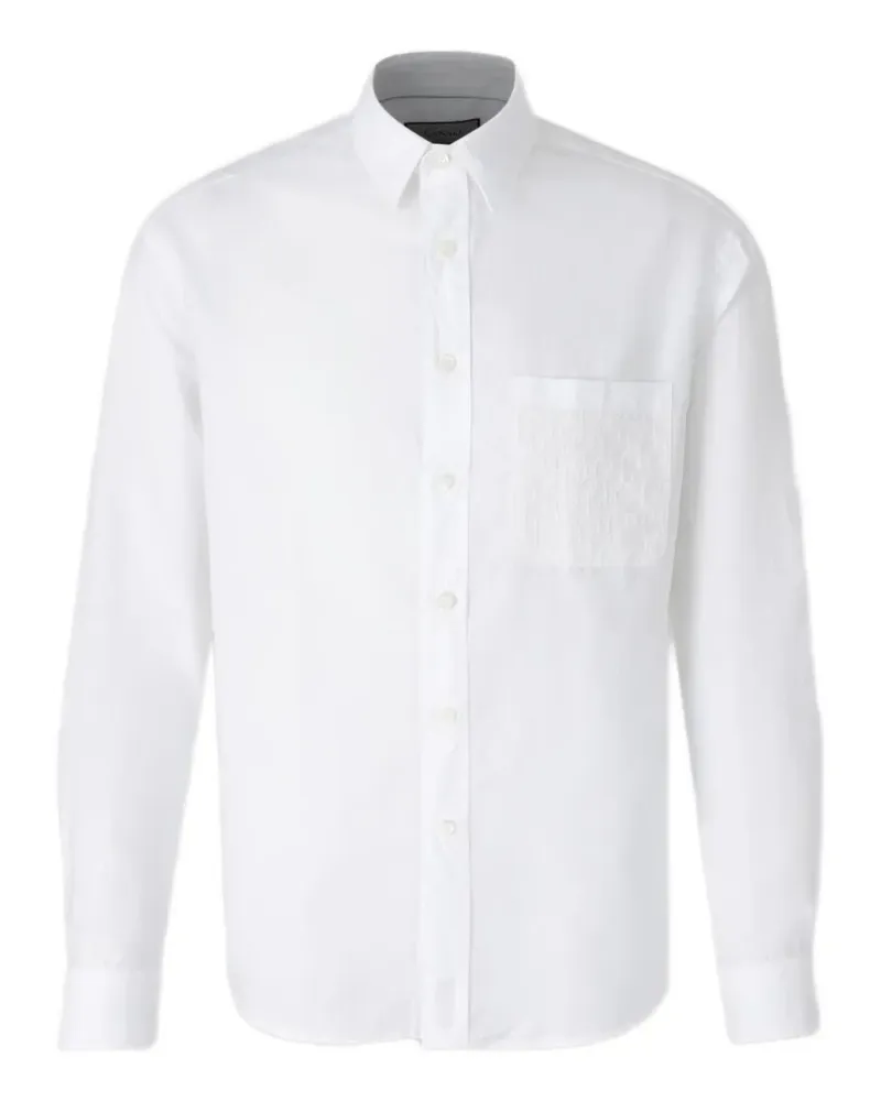 Canali embroidered-pocket shirt - Weiß Weiß