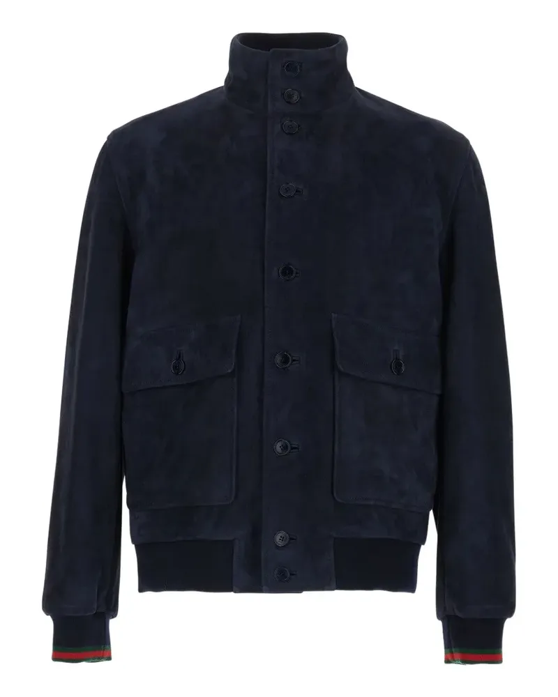 Gucci suede bomber jacket - Blau Blau