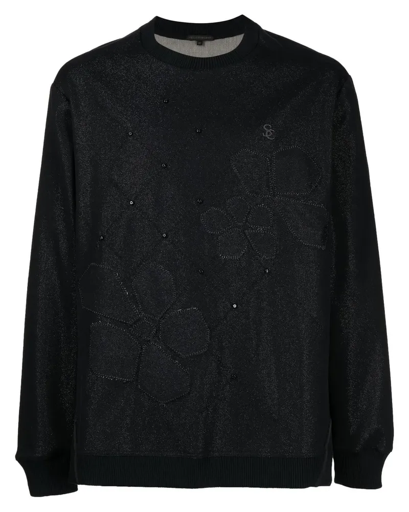 SHIATZY CHEN Pullover mit Blumenstickerei - Schwarz Schwarz