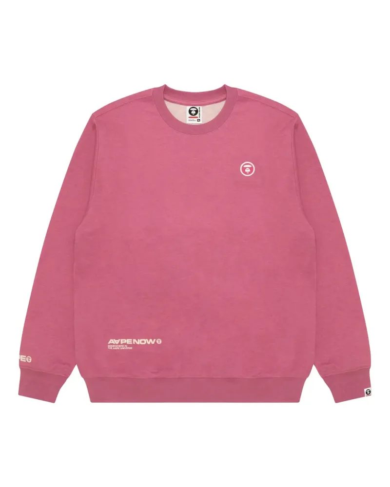 BAPE Ape Now Heart Sweatshirt mit Logo-Patch - Rosa Rosa
