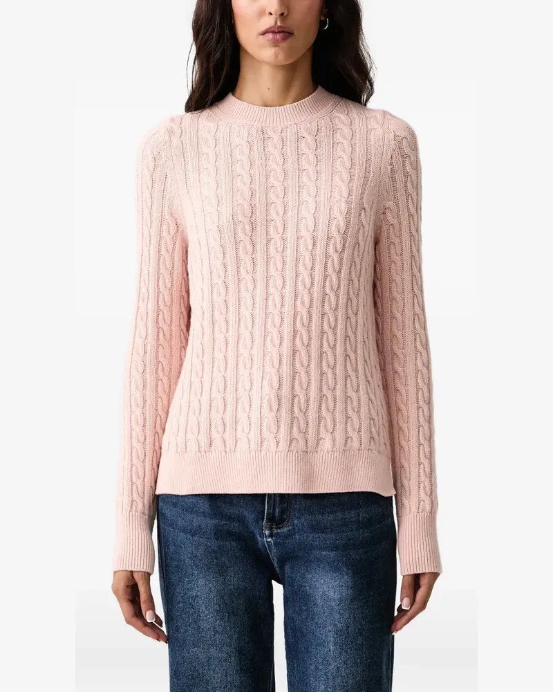 Barbour Pullover mit Zopfmuster und Logo-Stickerei - Rosa Rosa