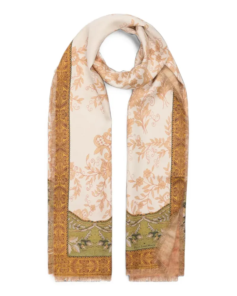 Pierre-Louis Mascia Fancy Seidenschal mit Blumenprint - Nude Nude