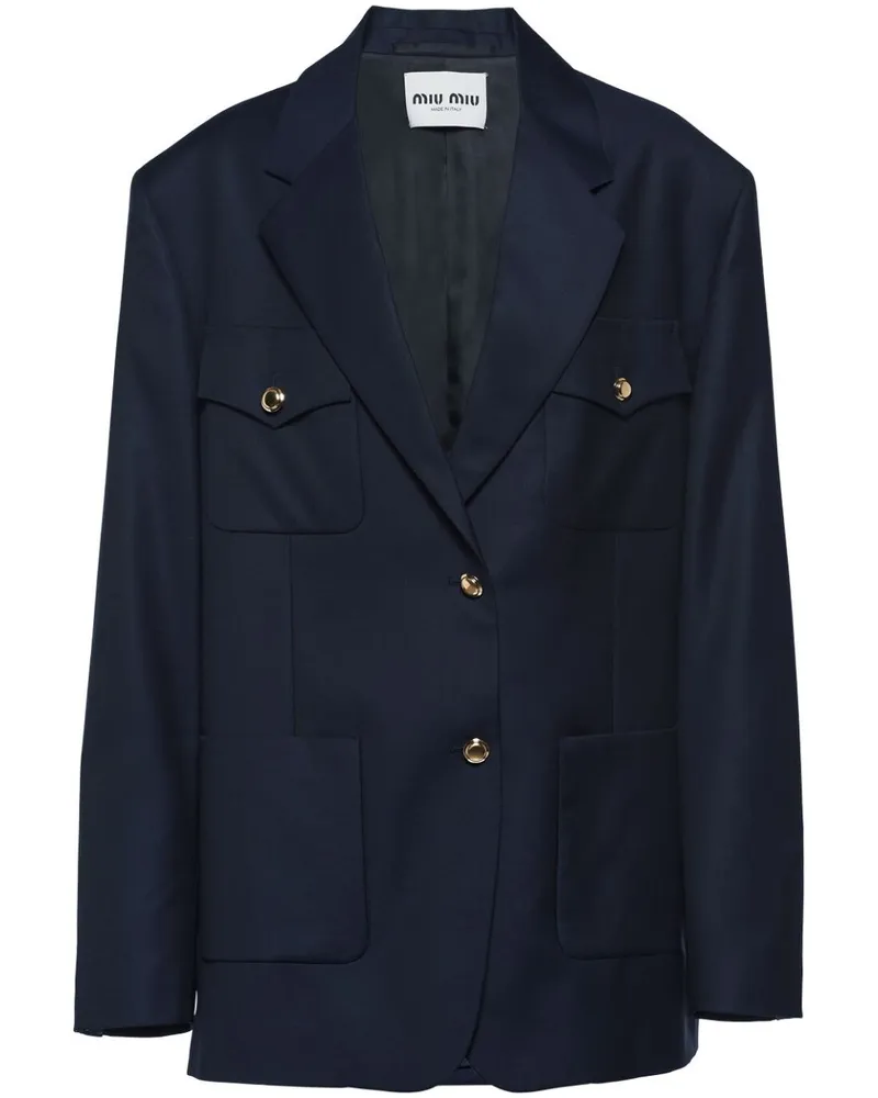 Miu Miu Einreihiger Blazer - Blau Blau