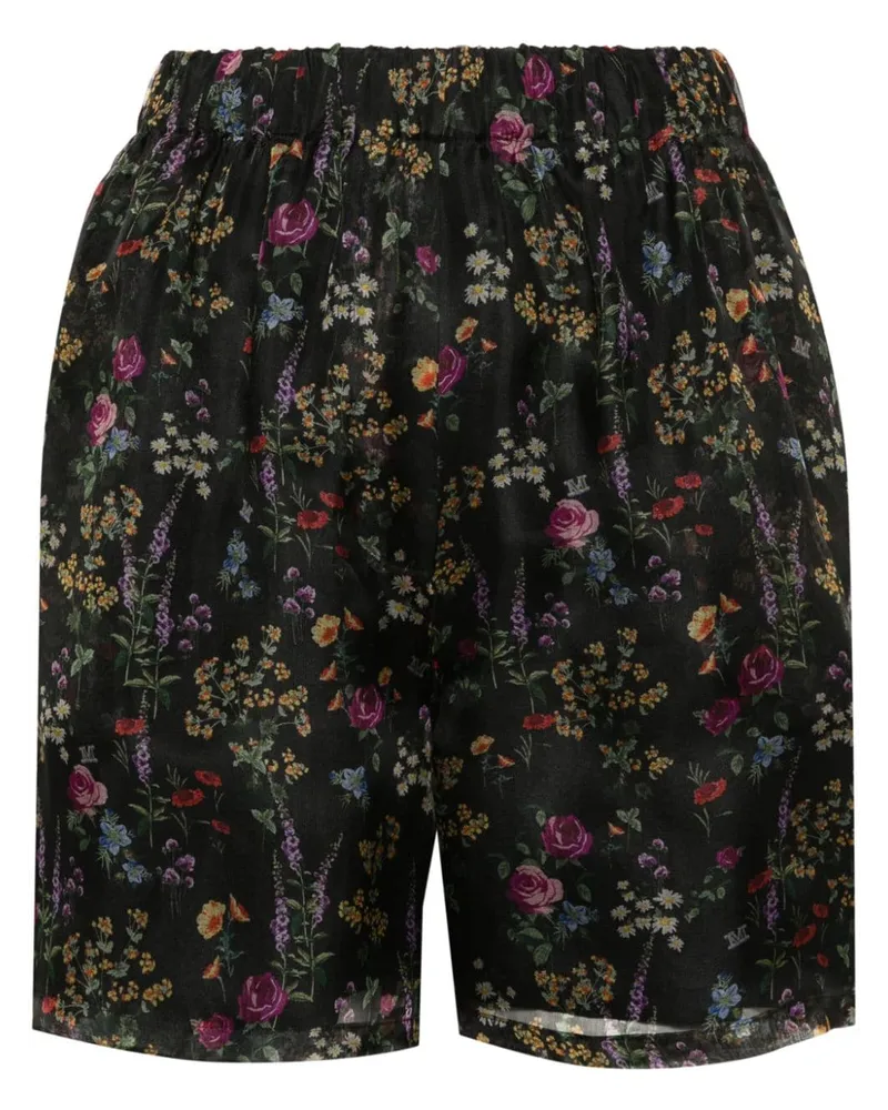 Max Mara Nordica Shorts mit blumigem Print - Schwarz Schwarz