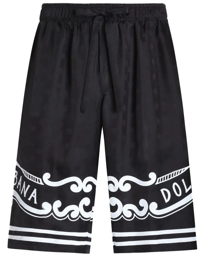 Dolce & Gabbana Bermudas mit Logo-Print - Schwarz Schwarz