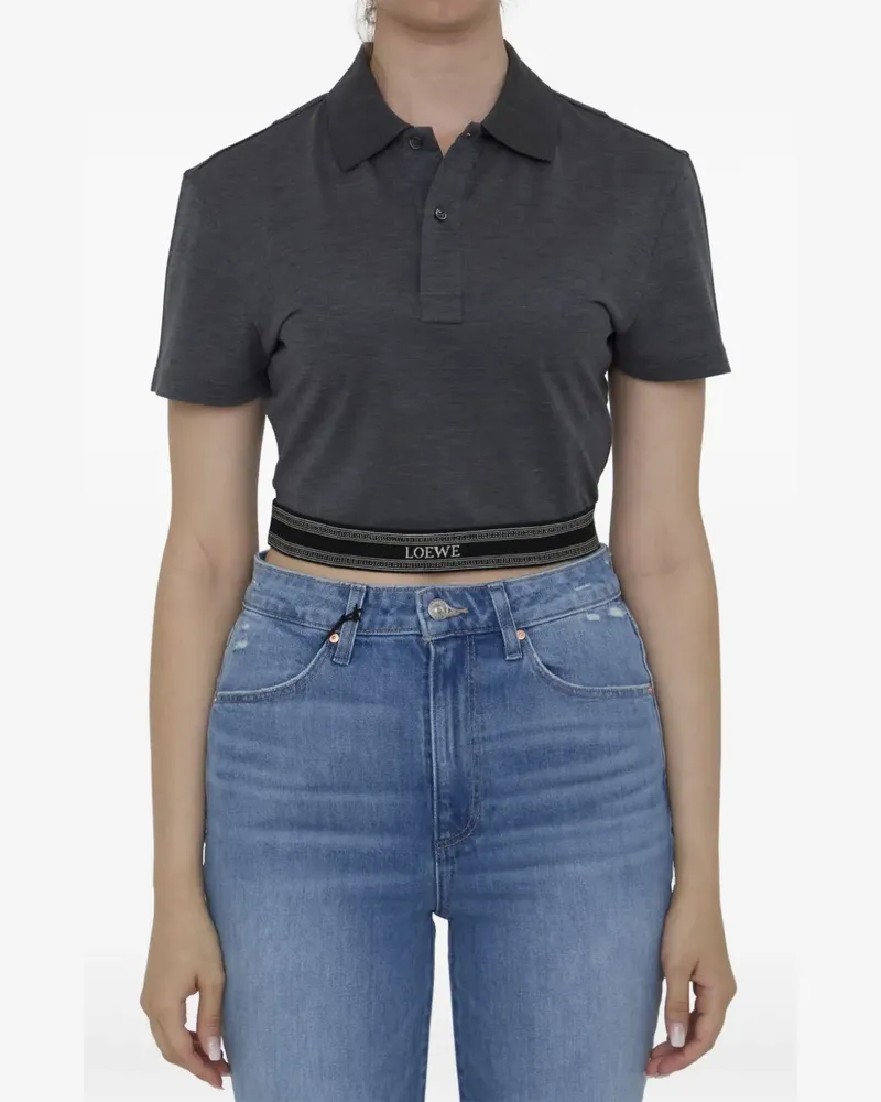 Loewe Cropped-Poloshirt - Grau Grau