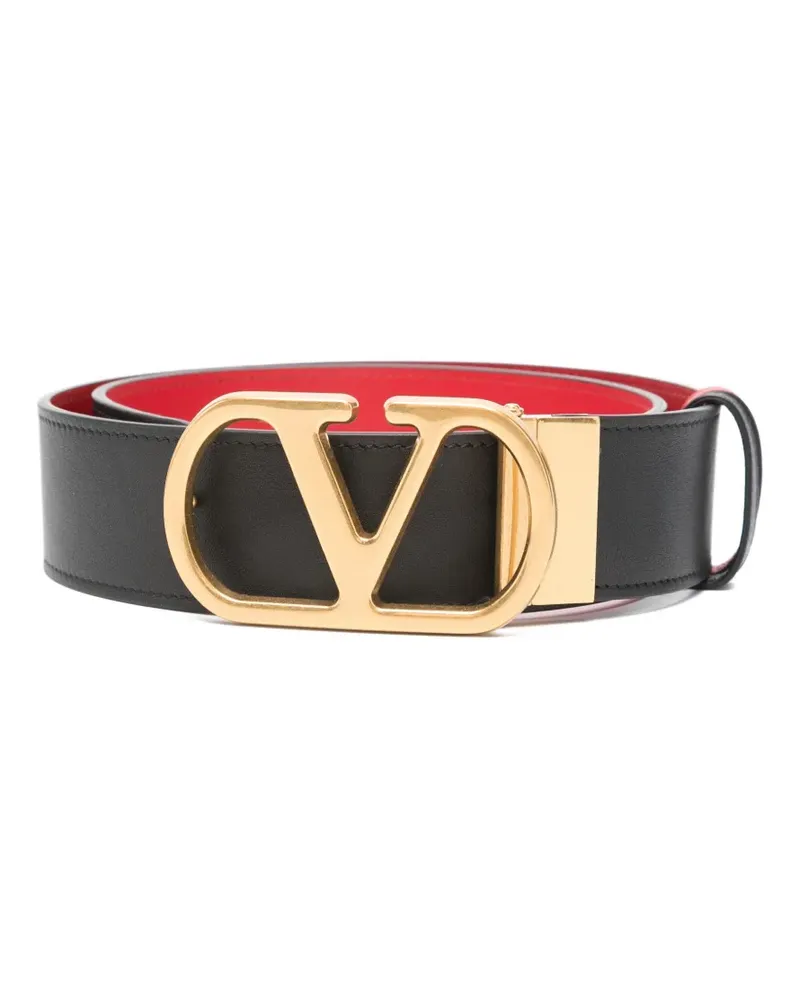 Valentino Garavani logo-buckle leather belt - Schwarz Schwarz