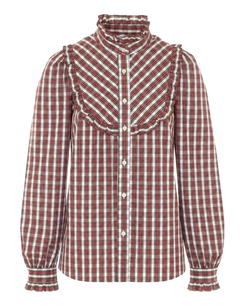 Rue du Bac check-print ruffled shirt - Rot Rot