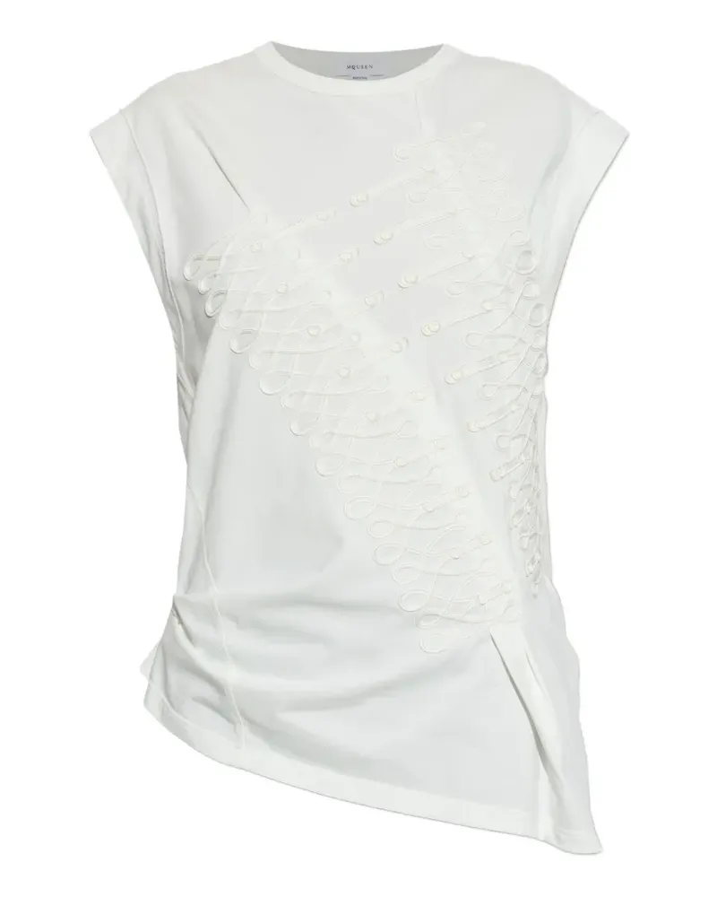 Alexander McQueen sleeveless asymmetric T-shirt - Weiß Weiß