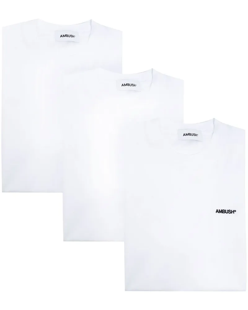 AMBUSH Set aus drei T-Shirts mit Logo-Stickerei Weiß