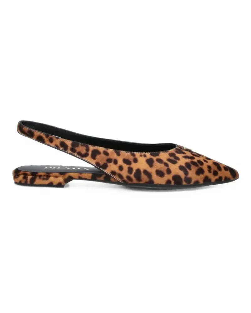 Prada printed leather ballerinas - Braun Braun