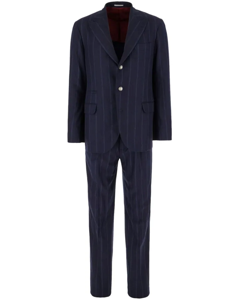 Brunello Cucinelli Gestreifter Anzug - Blau Blau