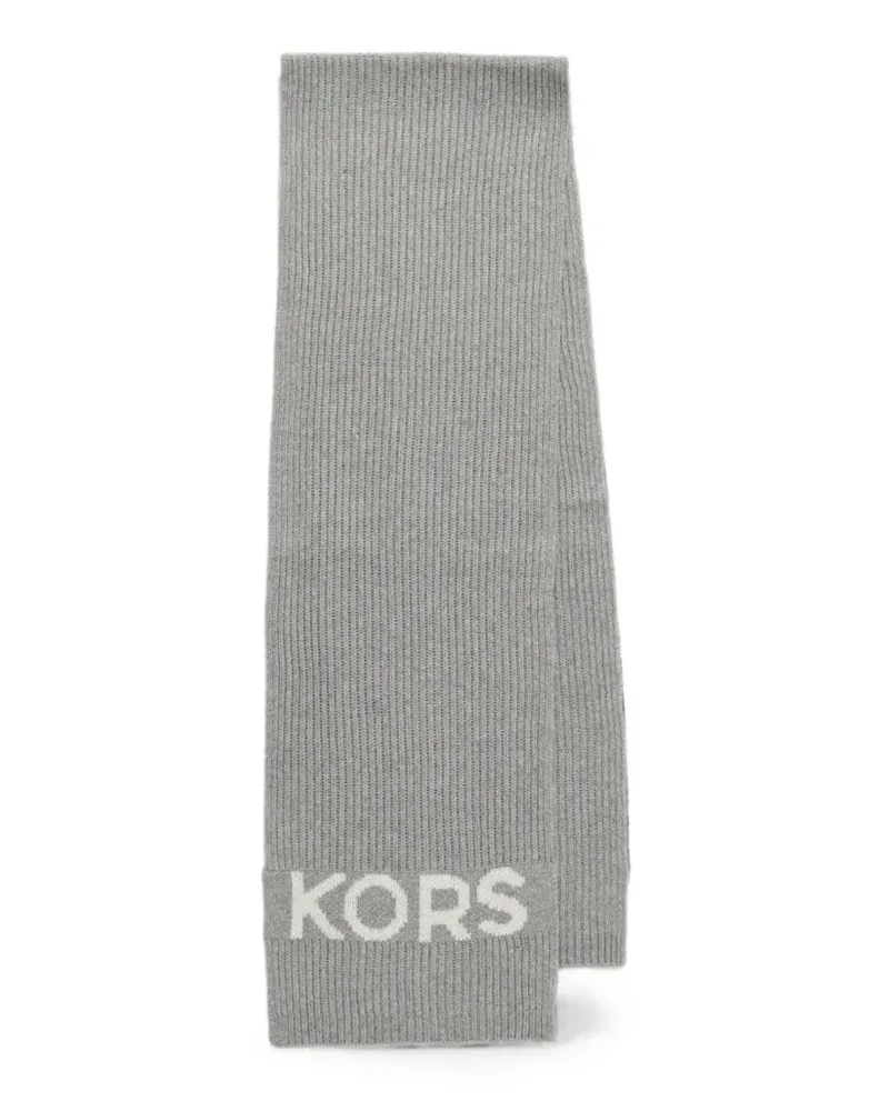 Michael Kors ribbed logo-intarsia scarf - Grau Grau