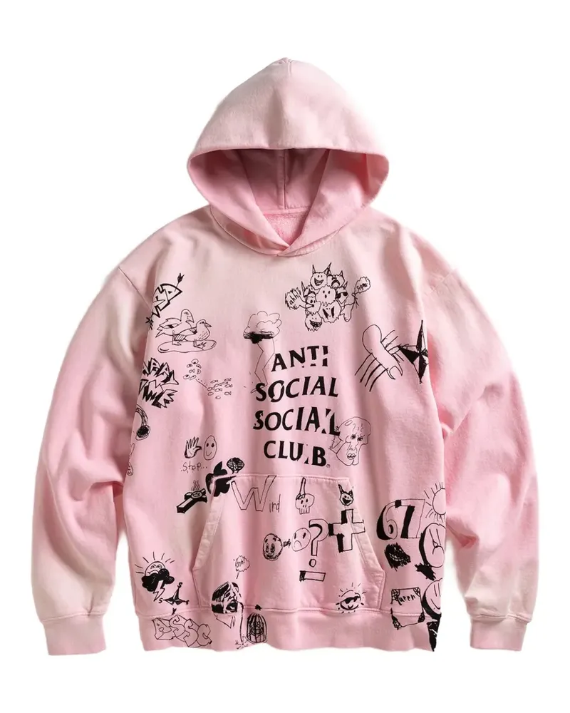 Anti Social Social Club illustrated-print hoodie - Rosa Rosa