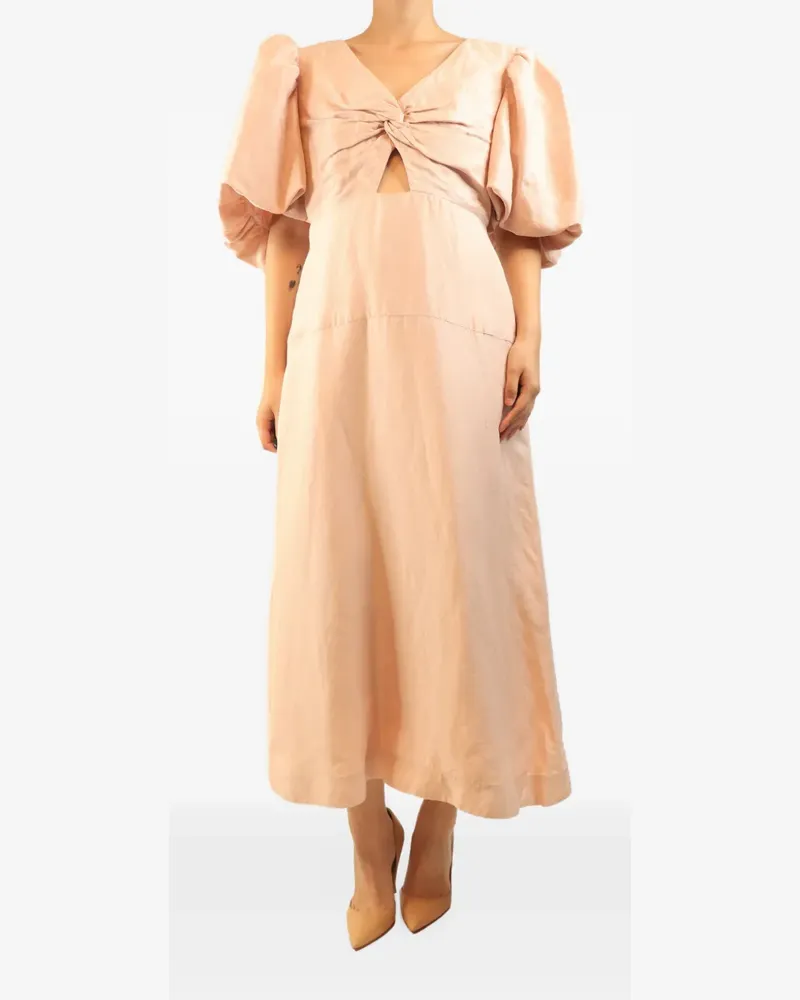 Aje. puff-sleeved midi dress - Rosa Rosa