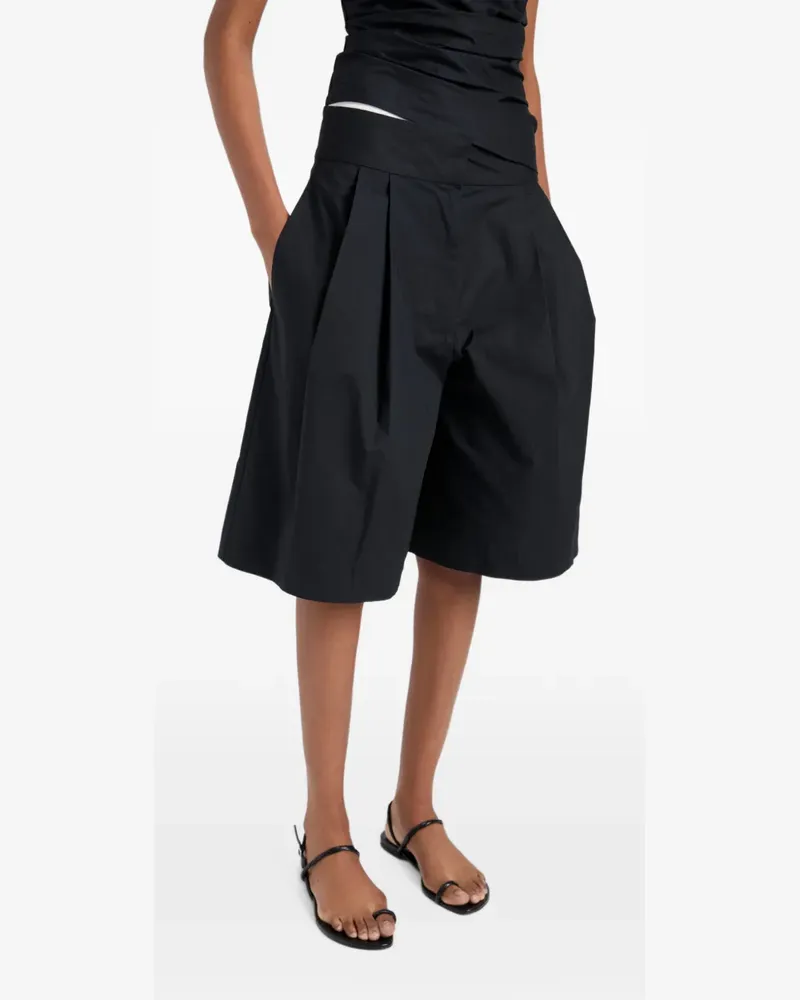 Proenza Schouler Clio Shorts mit Falten - Schwarz Schwarz