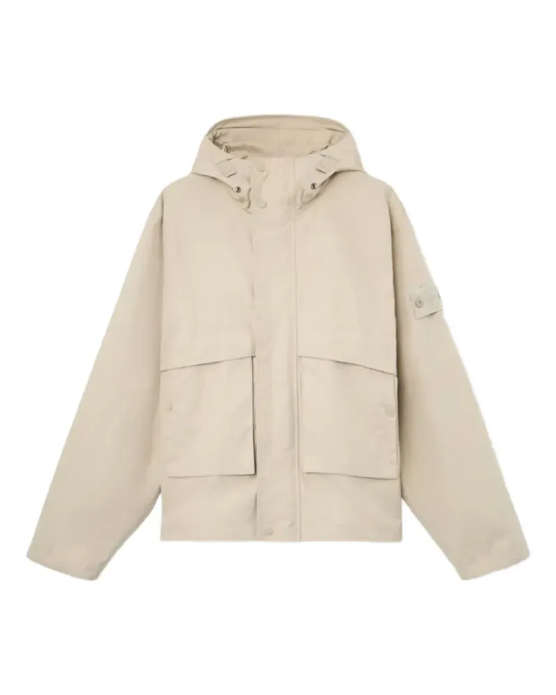 Stone Island Q100025 Allwetter-Baumwollcanvas_S. 'Ghost' Kapuzenjacke - Nude Nude