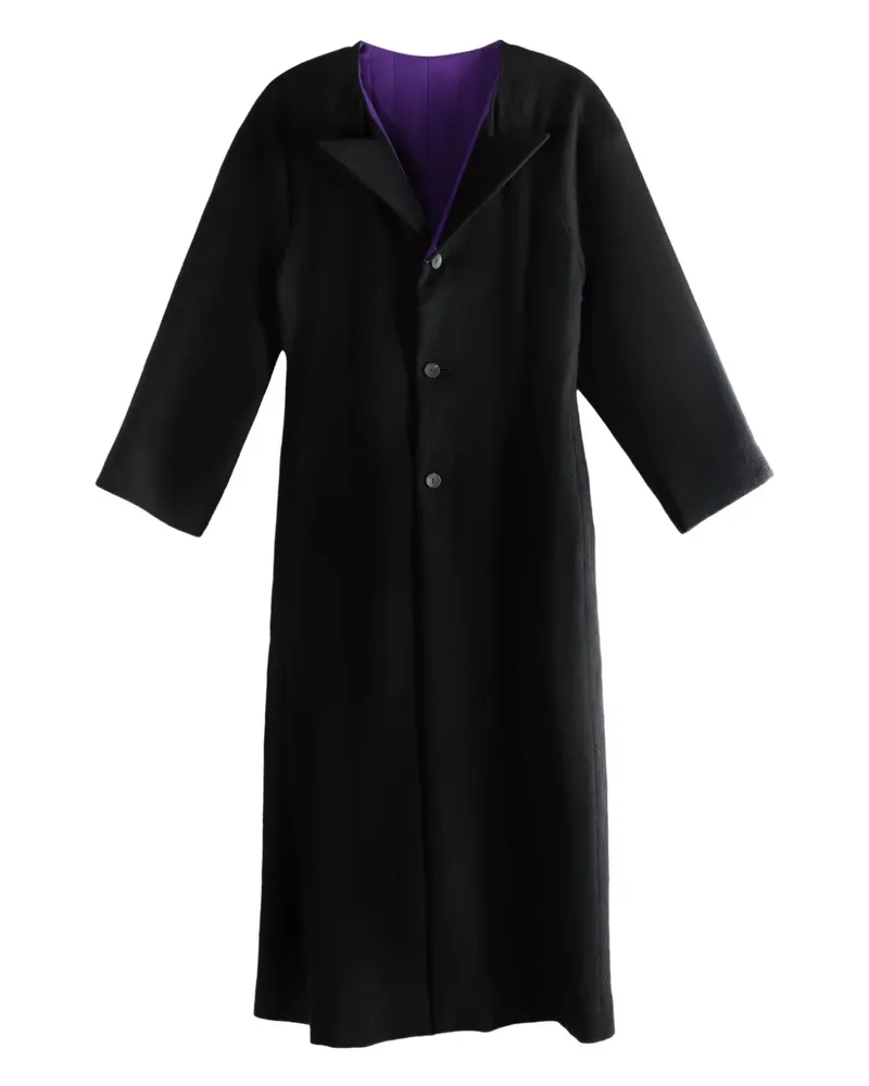 Yohji Yamamoto Geknöpfter Mantel - Schwarz Schwarz