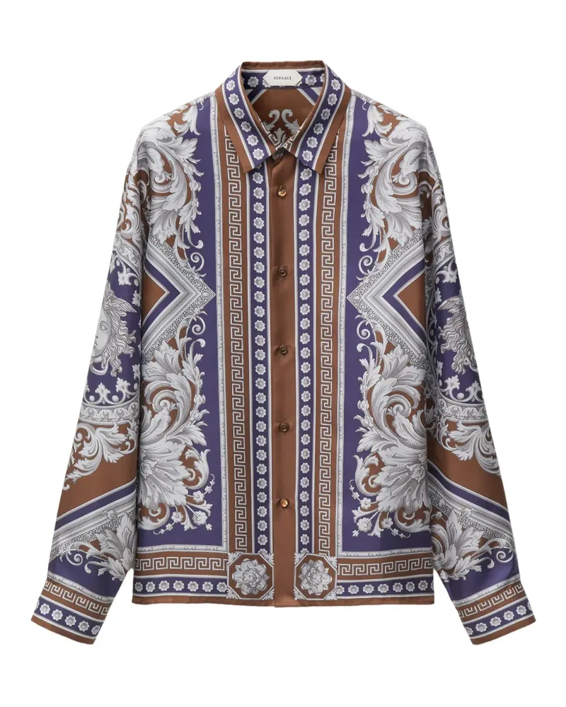Versace printed silk twill regular shirt - Braun Braun