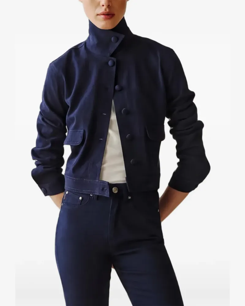 DL1961  Geknöpfte Jeansjacke - Blau Blau