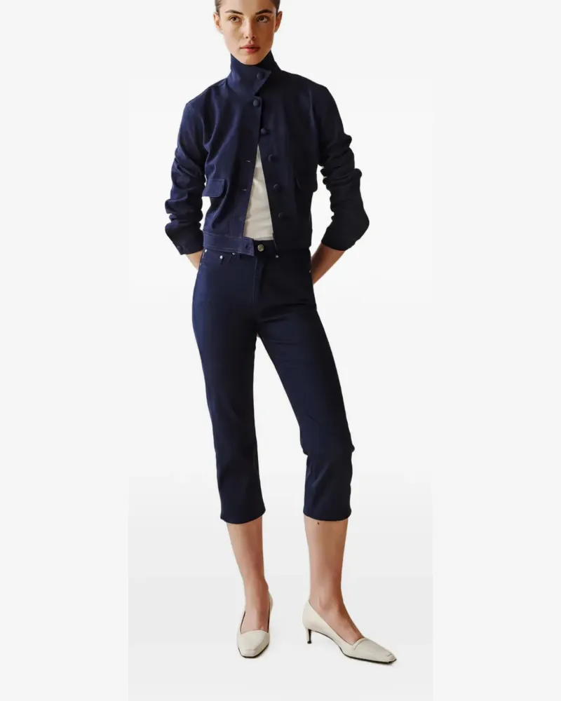 DL1961  Geknöpfte Jeansjacke - Blau Blau