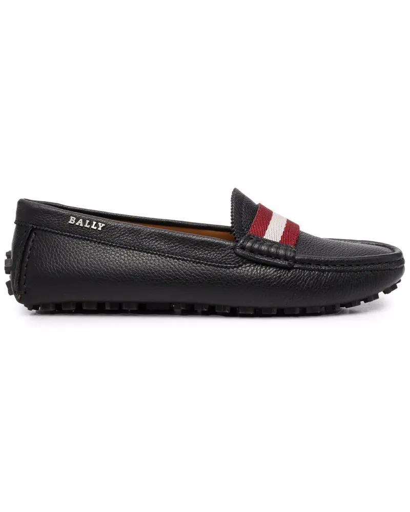 Bally Gestreifte Loafer - Schwarz Schwarz