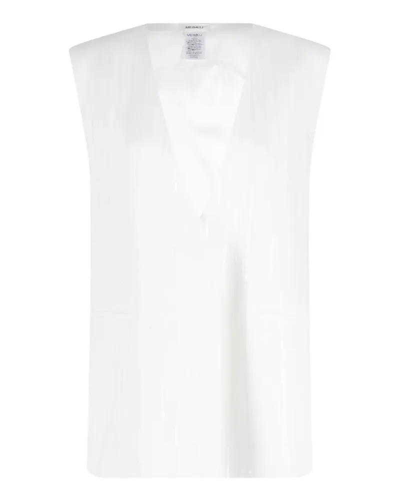 MEIMEIJ sequin-embellished striped vest - Weiß Weiß