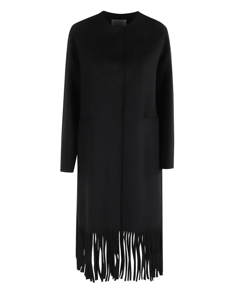 Ermanno Scervino fringed single-breasted coat - Schwarz Schwarz