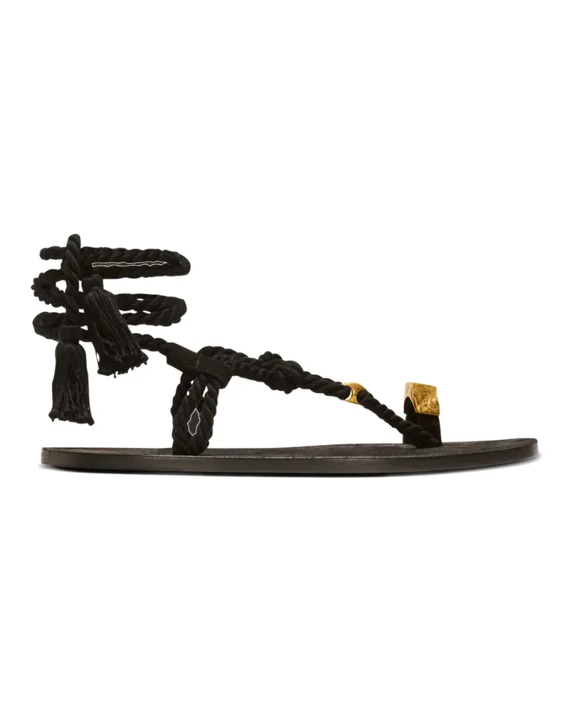 Balmain Flache Sandalen - Schwarz Schwarz