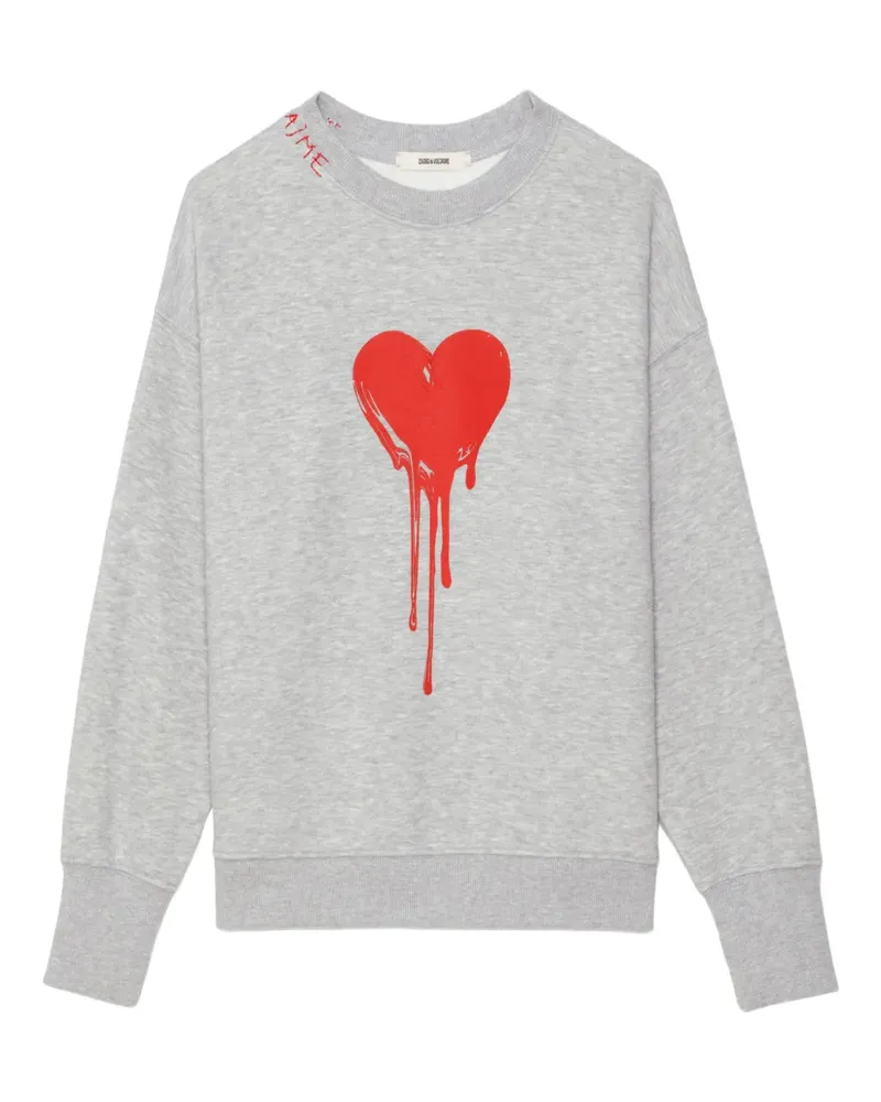 Zadig & Voltaire Oscar Sweatshirt mit Herz - Grau Grau