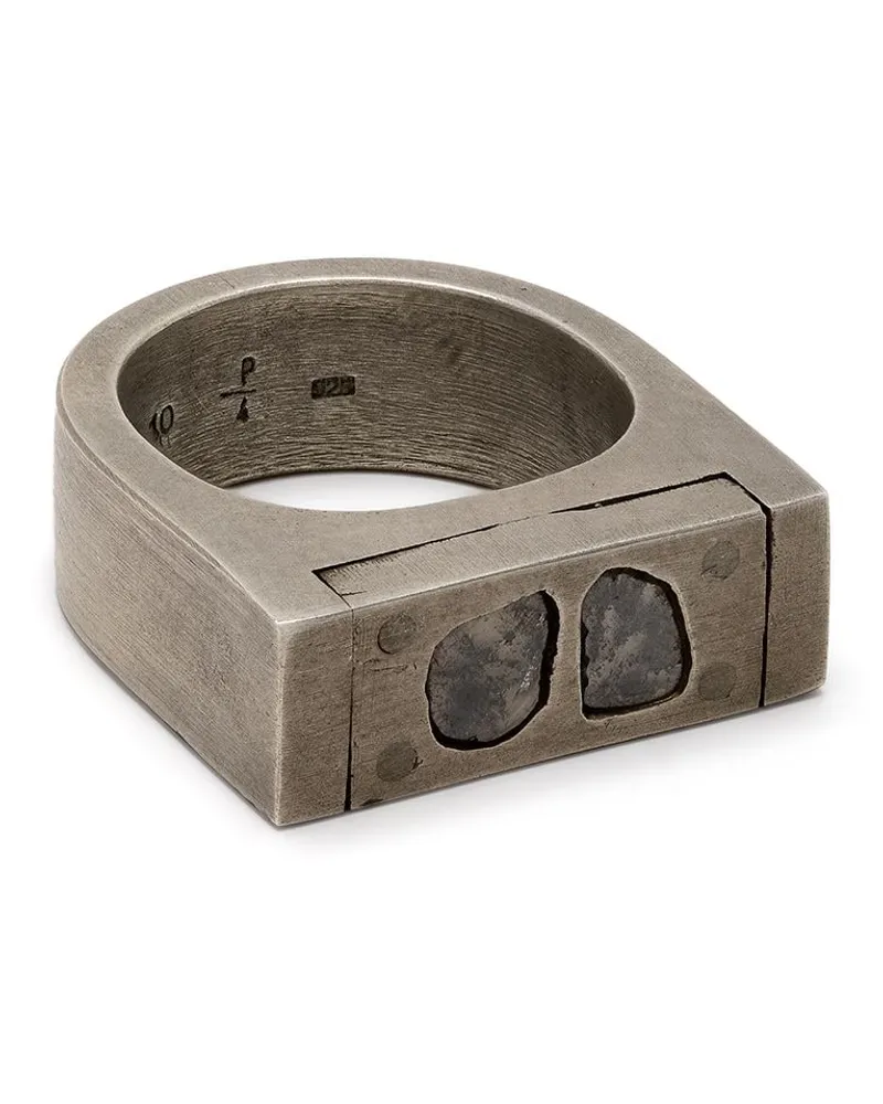 Parts Of Four Plate' Ring - Silber Silber