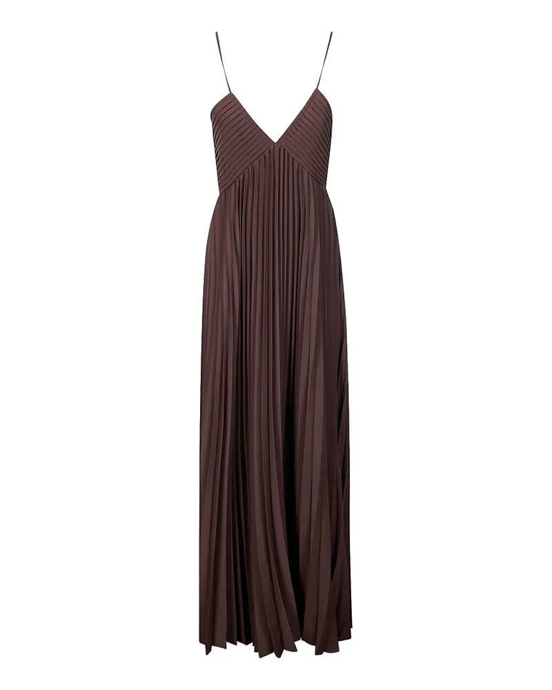 P.A.R.O.S.H. pleated V-neckdress - Braun Braun