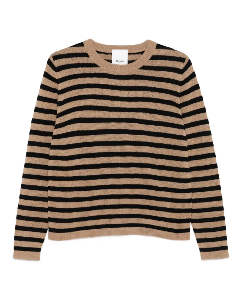 ALLUDE Gestreifter Pullover - Braun Braun