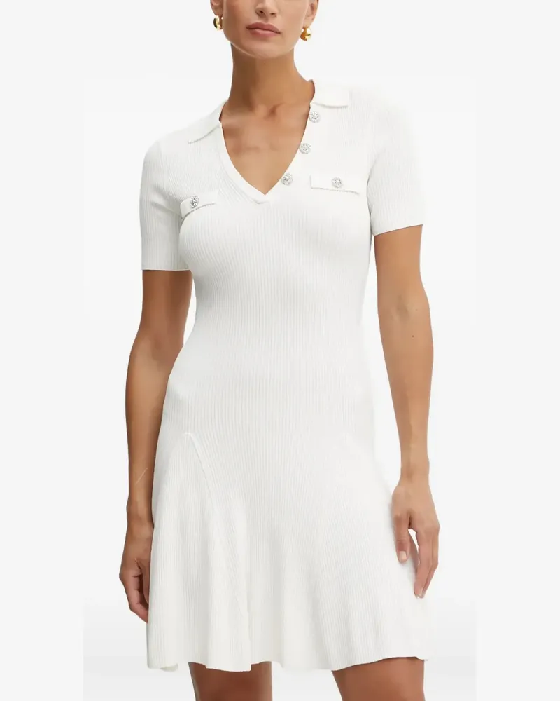 Guess crystal-embellished ribbed dress - Weiß Weiß
