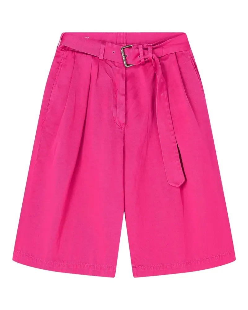 Dries van Noten Überfärbte Bermudas mit Gürtel - Rosa Rosa