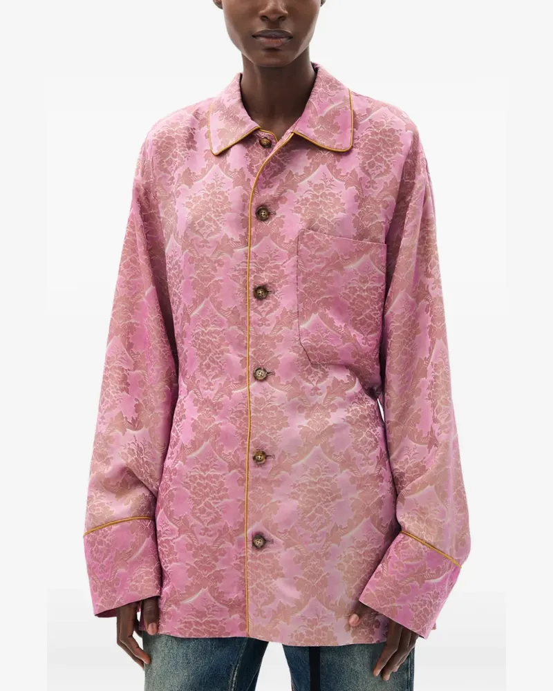 Ann Demeulemeester Coby damask-jacquard shirt - Rosa Rosa