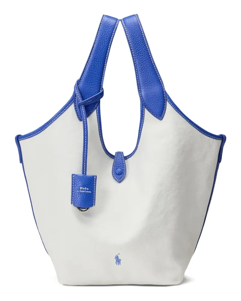 Ralph Lauren Canvas-Shopper mit Lederborte - Weiß Weiß