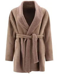 Salvatore Santoro Lederjacke mit Shearling Nude