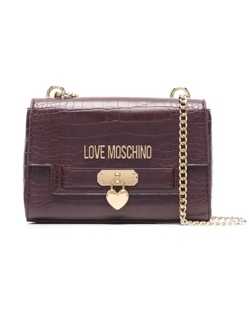 Moschino Schultertasche mit Kroko-Effekt - Violett Violett