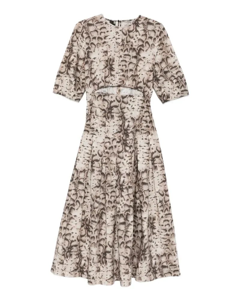 Pinko cutout animal-print midi dress - Nude Nude