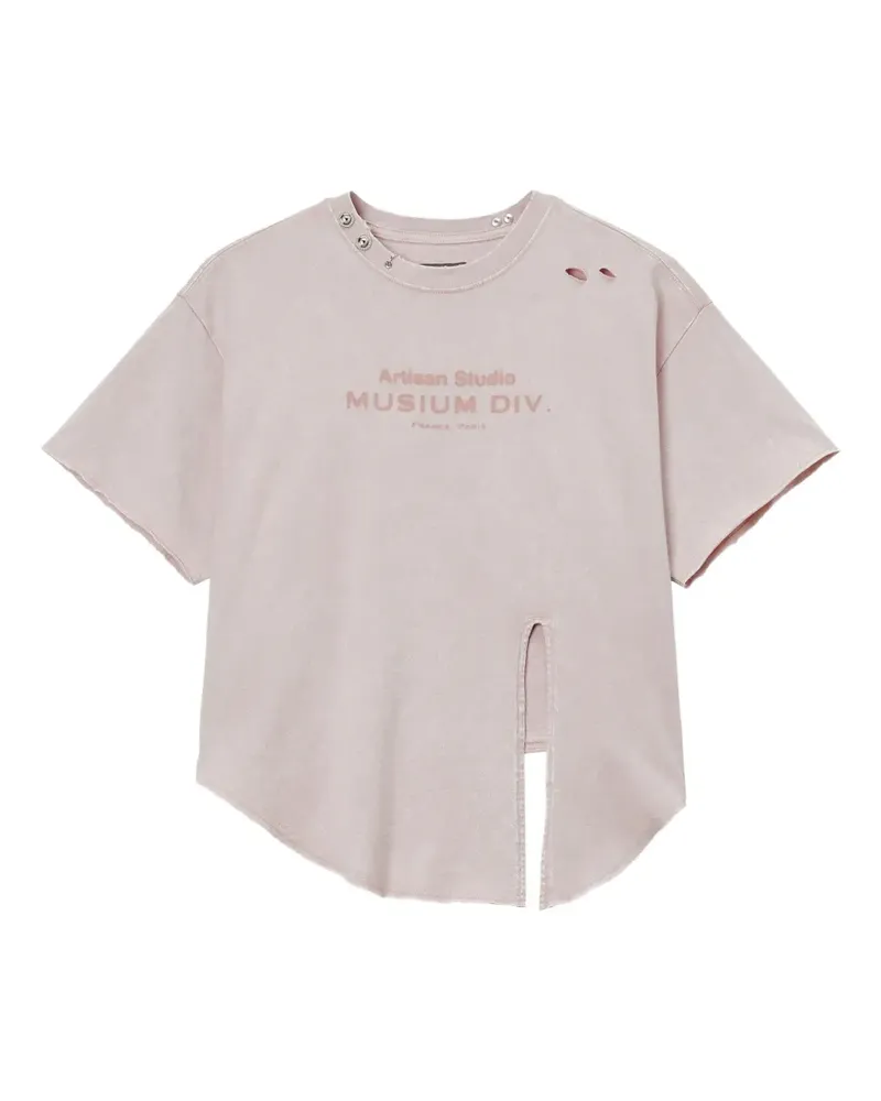 Musium Div. T-Shirt im Distressed-Look - Rosa Rosa