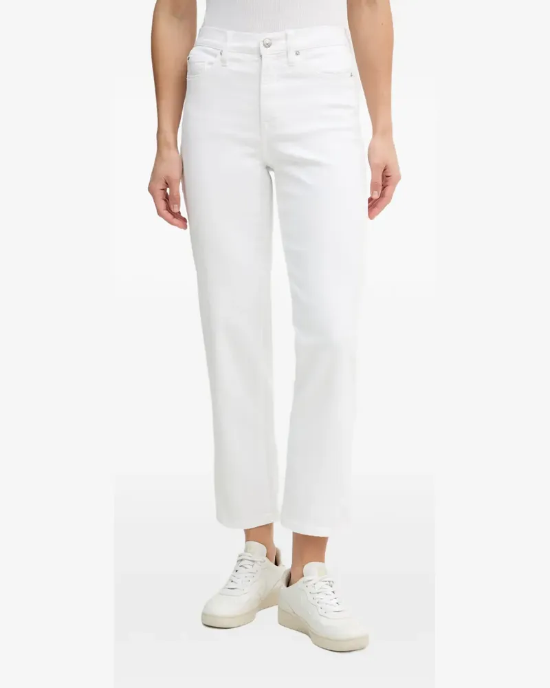 DKNY logo-patch straight-leg jeans - Weiß Weiß