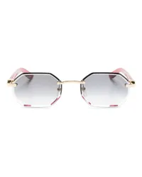 Cartier Sonnenbrille mit geometrischem Gestell Rot