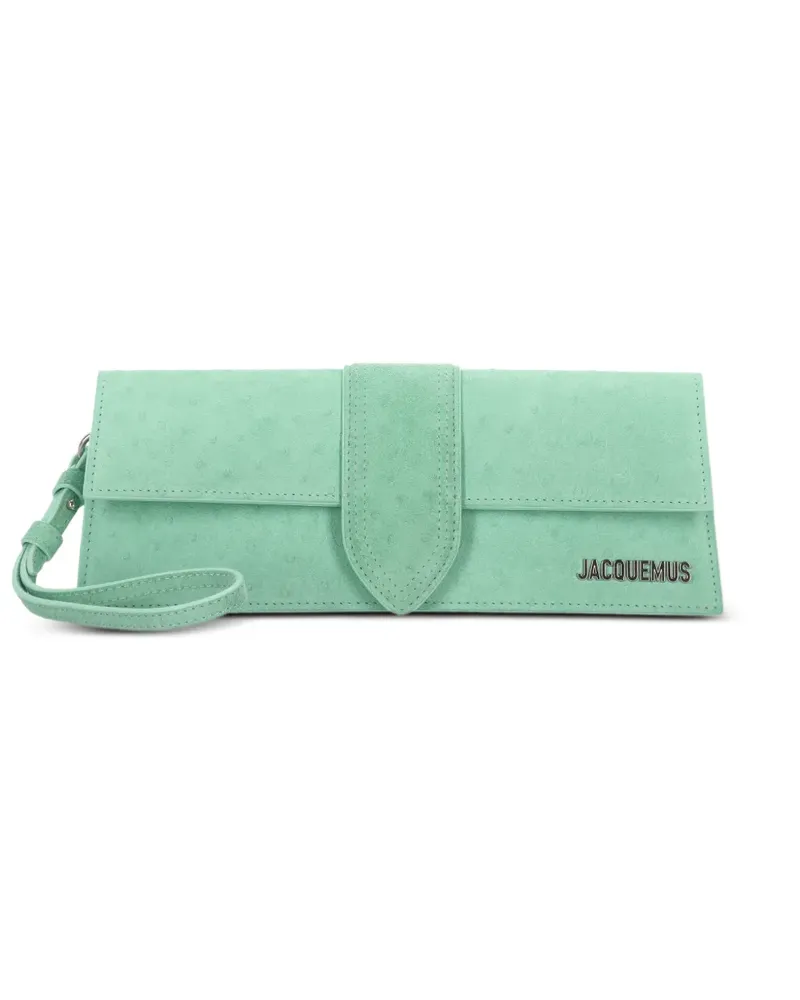 Jacquemus East-West Tasche aus Wildleder mit Straußeneffekt - Grün Grün